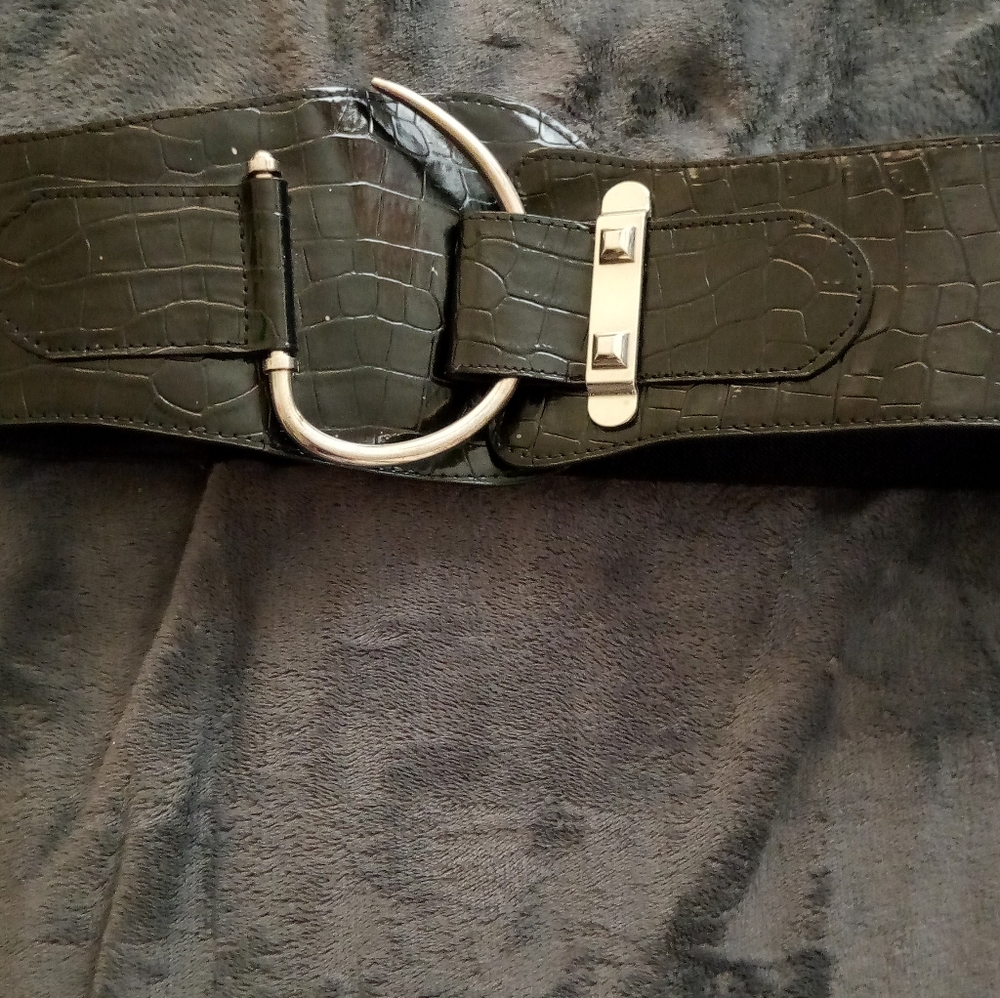 Black leather belt